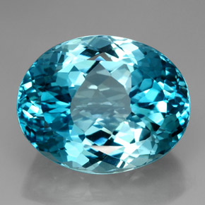 164.50캐럿 천연 스위스 블루 토파즈, 타원형 컷, 34.5×27.6 mm, VVS