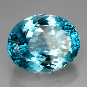 164.50캐럿 천연 스위스 블루 토파즈, 타원형 컷, 34.5×27.6 mm, VVS