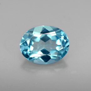 1.81캐럿 천연 런던 블루 토파즈, 타원형 컷, 8.5×6.6 mm, VVS-VS