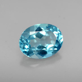 1.81캐럿 천연 런던 블루 토파즈, 타원형 컷, 8.5×6.6 mm, VVS-VS