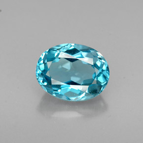 1.81캐럿 천연 런던 블루 토파즈, 타원형 컷, 8.1×6.3 mm, VVS-VS