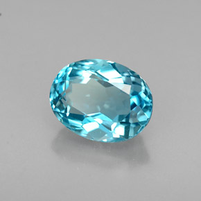 1.81캐럿 천연 런던 블루 토파즈, 타원형 컷, 8.1×6.3 mm, VVS-VS