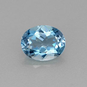 1.91캐럿 천연 런던 블루 토파즈, 타원형 컷, 8.7×6.9 mm, VVS