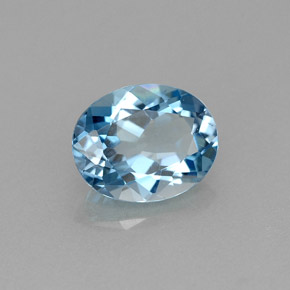 1.91캐럿 천연 런던 블루 토파즈, 타원형 컷, 8.7×6.9 mm, VVS