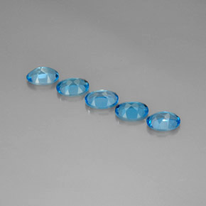 캐럿 천연 스위스 블루 토파즈 보석, 타원형 컷, 7.1×5.1 mm, VVS-VS