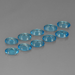 캐럿 천연 스위스 블루 토파즈 보석, 타원형 컷, 6.2×4.4 mm, VVS-VS