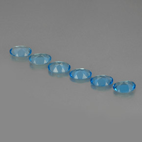 캐럿 천연 스위스 블루 토파즈 보석, 타원형 컷, 6.9×4.9 mm, VVS-VS