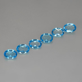 캐럿 천연 스위스 블루 토파즈 보석, 타원형 컷, 7×5 mm, VVS-VS