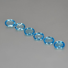 캐럿 천연 스위스 블루 토파즈 보석, 타원형 컷, 7×5 mm, VVS-VS