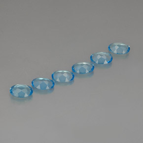 캐럿 천연 스위스 블루 토파즈 보석, 타원형 컷, 7×5 mm, VVS-VS