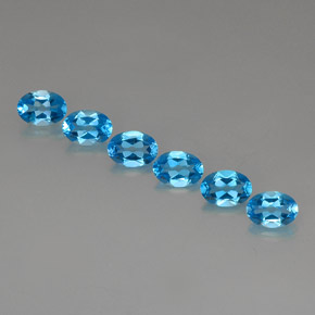 캐럿 천연 스위스 블루 토파즈 보석, 타원형 컷, 7.1×5.1 mm, VVS-VS
