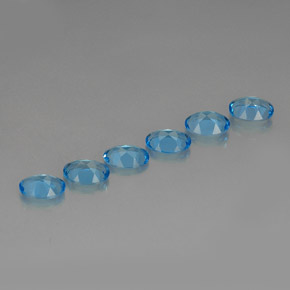 캐럿 천연 스위스 블루 토파즈 보석, 타원형 컷, 7.1×5.1 mm, VVS-VS