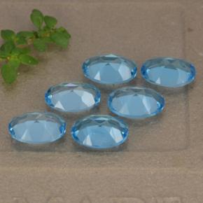 5.19캐럿 천연 스위스 블루 토파즈 보석, 타원형 컷, 7.1×5.1 mm, VVS-VS
