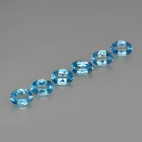 캐럿 천연 스위스 블루 토파즈 보석, 타원형 컷, 7×5 mm, VVS-VS