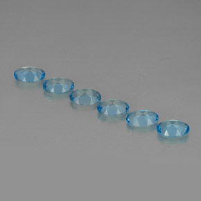 캐럿 천연 스위스 블루 토파즈 보석, 타원형 컷, 7×5 mm, VVS-VS