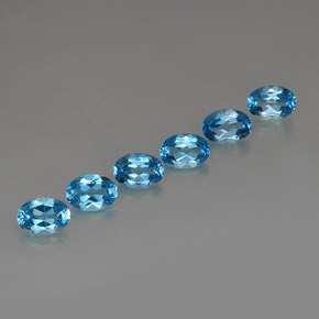캐럿 천연 스위스 블루 토파즈 보석, 타원형 컷, 7×5 mm, VVS-VS