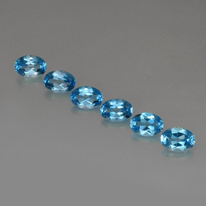 캐럿 천연 스위스 블루 토파즈 보석, 타원형 컷, 7×5 mm, VVS-VS