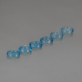 캐럿 천연 스위스 블루 토파즈 보석, 타원형 컷, 7×5 mm, VVS-VS