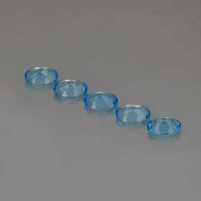 캐럿 천연 스위스 블루 토파즈 보석, 타원형 컷, 7.1×5.1 mm, VVS-VS