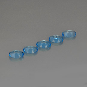 캐럿 천연 스위스 블루 토파즈 보석, 타원형 컷, 7×5 mm, VVS-VS