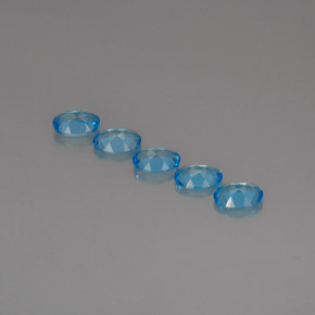 캐럿 천연 스위스 블루 토파즈 보석, 타원형 컷, 7×5 mm, VVS-VS