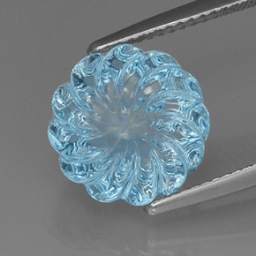 8.90캐럿 천연 스위스 블루 토파즈, 멋진 모양, 11.8×11.8 mm, 투명한