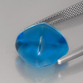12.96캐럿 천연 스위스 블루 토파즈, 쿠션 컷, 12.1×12.1 mm, 투명한