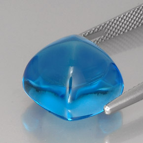 18.82캐럿 천연 스위스 블루 토파즈, 쿠션 컷, 13.1×13 mm, 투명한