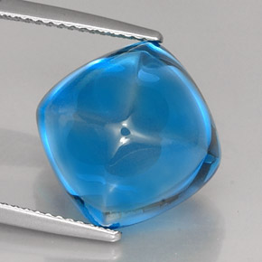 18.82캐럿 천연 스위스 블루 토파즈, 쿠션 컷, 13.1×13 mm, 투명한