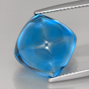 18.82캐럿 천연 스위스 블루 토파즈, 쿠션 컷, 13.1×13 mm, 투명한