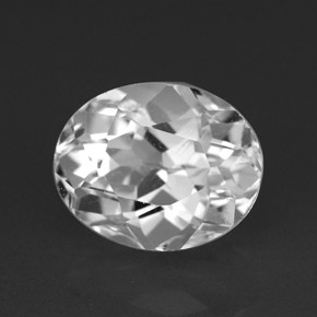 4.39캐럿 천연 화이트 토파즈, 타원형 컷, 10.1×8.2 mm, VVS-VS
