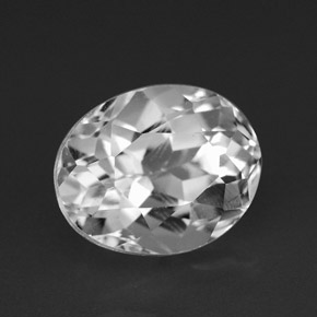 4.39캐럿 천연 화이트 토파즈, 타원형 컷, 10.1×8.2 mm, VVS-VS