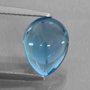 3.59캐럿 천연 스위스 블루 토파즈, 배 모양, 10.7×8.3 mm, 투명한