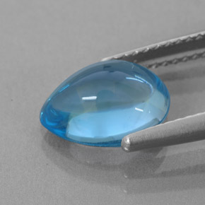 3.59캐럿 천연 스위스 블루 토파즈, 배 모양, 10.7×8.3 mm, 투명한