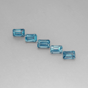 캐럿 천연 런던 블루 토파즈 보석, 에메랄드 컷, 5.9×4 mm, VVS-VS
