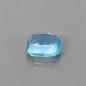 3.46캐럿 천연 스위스 블루 토파즈, 에메랄드 컷, 9.1×7.4 mm, 투명한