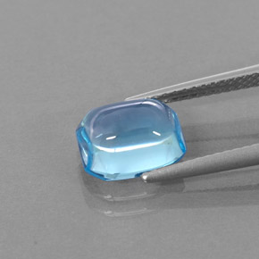 3.46캐럿 천연 스위스 블루 토파즈, 에메랄드 컷, 9.1×7.4 mm, 투명한