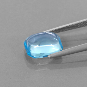3.43캐럿 천연 스위스 블루 토파즈, 에메랄드 컷, 9.7×7.6 mm, 투명한
