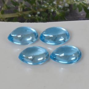 12.58캐럿 천연 스위스 블루 토파즈 보석, 배 모양, 10.6×8.2 mm, 투명한