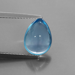 3.29캐럿 천연 스위스 블루 토파즈, 배 모양, 10.7×8 mm, 투명한