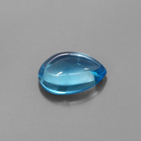 3.29캐럿 천연 스위스 블루 토파즈, 배 모양, 10.7×8 mm, 투명한