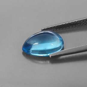 3.29캐럿 천연 스위스 블루 토파즈, 배 모양, 10.7×8 mm, 투명한