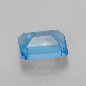 2.18캐럿 천연 스위스 블루 토파즈, 에메랄드 컷, 8.1×6.1 mm, VS