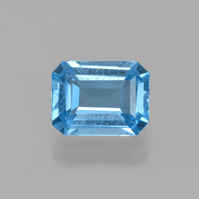 1.56캐럿 천연 스위스 블루 토파즈, 에메랄드 컷, 7.9×6 mm, VS
