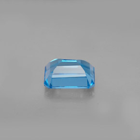 2.07캐럿 천연 스위스 블루 토파즈, 에메랄드 컷, 8.1×6.1 mm, VS