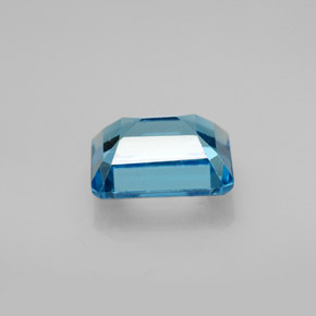 2.18캐럿 천연 스위스 블루 토파즈, 에메랄드 컷, 8.1×6.1 mm, VS
