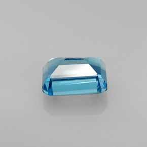 2.25캐럿 천연 스위스 블루 토파즈, 에메랄드 컷, 8.1×6 mm, VS
