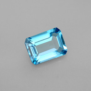 1.73캐럿 천연 스위스 블루 토파즈, 에메랄드 컷, 8.1×6 mm, VS