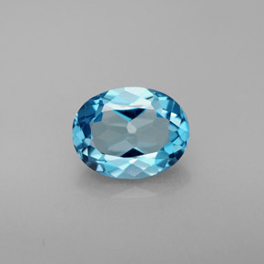 2.33캐럿 천연 스위스 블루 토파즈, 타원형 컷, 9.2×7.2 mm, VVS