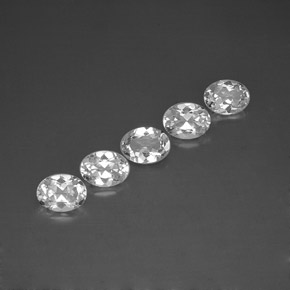 캐럿 천연 화이트 토파즈 보석, 타원형 컷, 8.1×6.1 mm, VVS-VS
